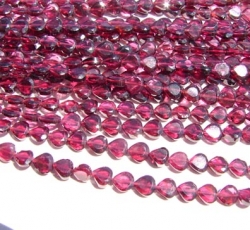 Red Garnet Faceted Flat Pears, 6mm