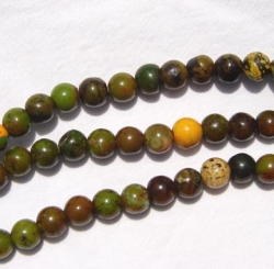 Green & Brown Magnesite Rounds, 6mm