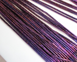 Deep Violet-Cobalt Titanium Hematite Tubes, 2x4mm