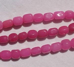 Hot Pink Jade Bricklets, 7x6mm