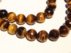 Tigerseye Faceted Rounds, 16mm