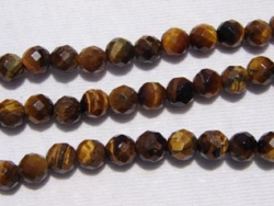 Tigerseye Faceted Rounds, 6mm