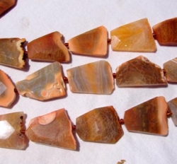Orangesicle Agate Flat Faceted Nuggets, 28x52mm