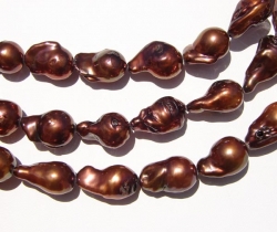 Golden Sable Baroque Pearls, 12-14mm