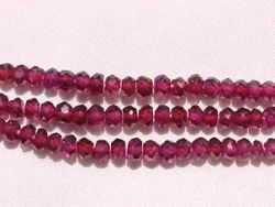 Pink Garnet Faceted Rondels, 3-3.5mm
