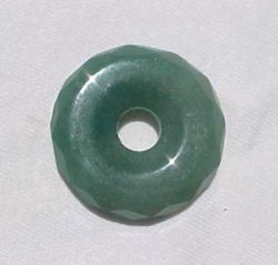 Jade Green Adventurine Faceted Donut, 32mm