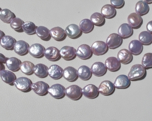 Violet Orchid Coin Pearls, 11-11.5mm