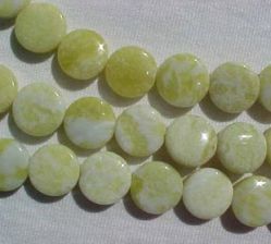 Lemon Jade Coins, 12mm