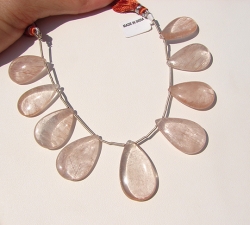 Copper Rutilated Quartz Polished Briolettes, 24-30mm