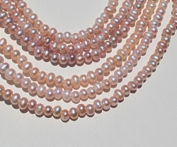 Warm Pink Large Hole Pearls, 6-6.5mm potato