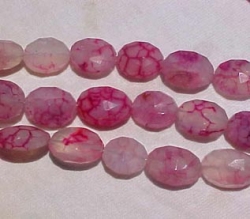 Hot Pink Lace Chalcedony Faceted Ovals, 16x12mm