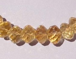 Sunny Gold Citrine Faceted Rondels, 12-13mm