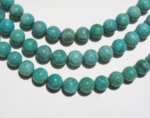 DK Blue-Green Russian Amazonite Rounds, 12mm