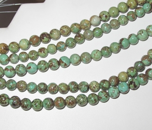 Green Turquoise Rounds, 8mm