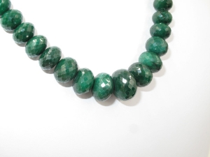  Genuine Emerald Faceted Rondels, Graduated 7-12mm