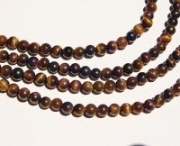 Metallic Flash Tigerseye Rounds, 4mm