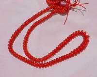 Red Coral Graduated Rondells, 5-10mm