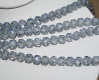 Slate Blue Aurora Bright & Matte Faceted Rounds, 10mm