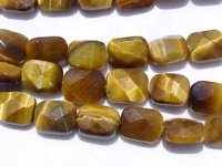 Tigerseye Faceted Pillows, 8x10mm