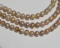 Natural Pink & Gold Shaded Pearls, 8mm round potato