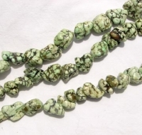 Magnesite Turquoise Grass Green Crinkle Nuggets, 18x12mm