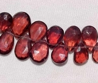 Red Garnet Briolettes, 9x6mm