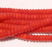 Red Coral Rondel, 6mm