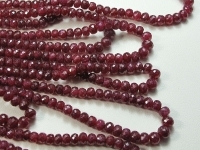 Red Ruby, Faceted Rondels, 3.5-4mm