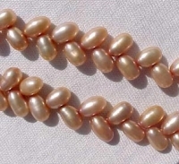 Peachy Copper Herringbone Drill, 5-5.5mm