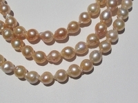 Akoya Freshwater Pink Apricot Baroque Pearls, 9-9.5mm
