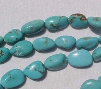 Tumbled Nugget Turquoise, Light Sky Blue, 16x10mm
