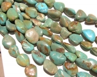 Tumbled Nuggets Earthy Green Turquoise, 12x18mm