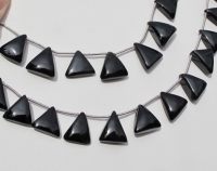 Black Onyx Triangle Briolettes, 14-16mm