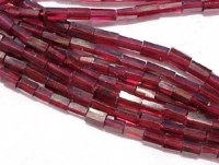Red Garnet Faceted Pipes, 6x4mm