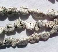 White Turquoise Magnesite , Crinkle Nuggets, 16x12mm
