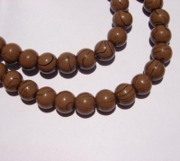 Chocolate Brown w/Black Swirl Glass Beads, 12mm