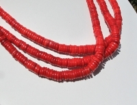 Red Coral Graduated Heshi, 5-8mm