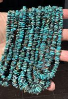 Tumbled Chip Nuggets, Dark Blue Kingman Turquoise, Graduated 5-8mm