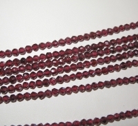 Red Garnet Faceted Rounds, 4mm