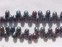 Dark Peacock Dancing Pearls, 3-3.5mm