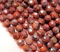 Red Jasper Faceted Round, 4mm