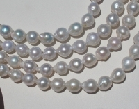 Akoya Freshwater White Baroque Pearls, 9.5-10mm
