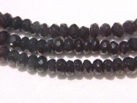 Black Onyx Faceted Rondell, 3.5-4mm