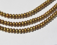 Metallic Olive Gold Button Pearls, 9-9.5mm
