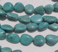 Tumbled Turquoise Nuggets, Soft Sky Blue, 18x13mm