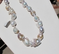 Platinum & Lilac Baroque Fireball Pearls, 15-18mm