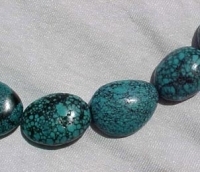 Fine Spiderweb Blue Turquoise Pebbles, Graduated 18-29mm