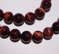 Red Tigerseye Rounds, A Grade, 14mm