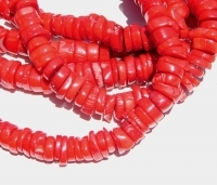 Rustic Red Coral Wheels, 12-13mm
