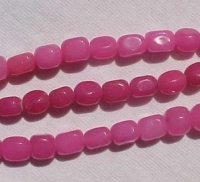 Hot Pink Jade Bricklets, 7x6mm